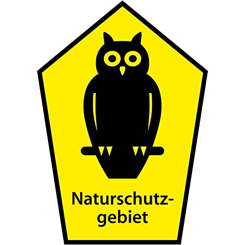 Schild Naturschutzgebiet/Eule im Fünfeck aus Aluminium-Verbundmaterial 3mm stark 21 x 30 cm von KDS