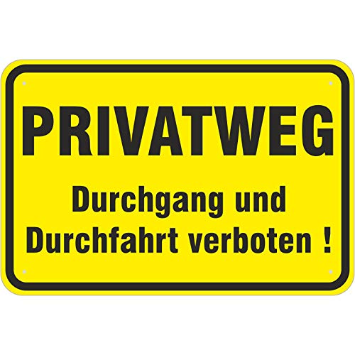 Schild Privatweg Durchgang und Durchfahrt verboten 400 x 600 mm aus Aluminium-Verbundmaterial 3mm stark von KDS