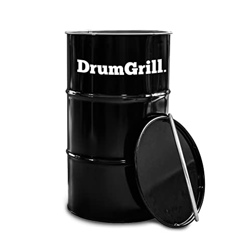 DrumGrill Medium Mutlifunktional Stahl Öl Fass BBQ Holzkohle Grill, Feuerstelle, Gartenmöbel. Leichter Barbecue Grill für Picknicks, Camping, Garten- und Strandparties. von DrumGrill
