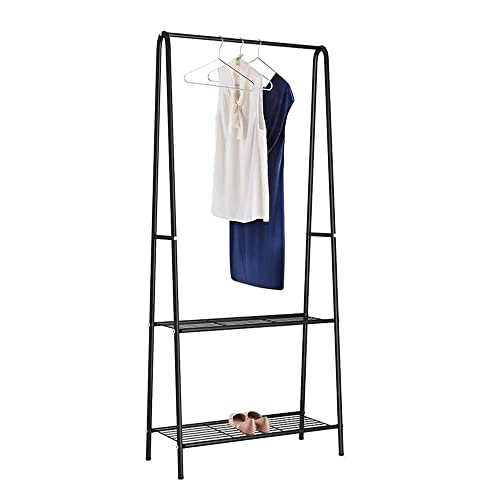 Drumm Kleiderständer, Garderobenständer für Schlafzimmer, Metallschrank, mobiler Schrank mit 2 Ablageflächen für Schlafzimmer, 59,5 x 36,5 x 160 cm von Drumm