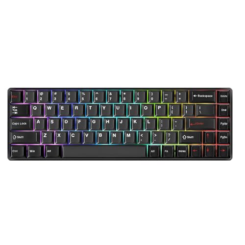 DrunkDeer G65 Rapid Trigger Mechanische Tastatur Magnetschalter Gaming PBT Tastenkappe Verkabelt 65% Größe Kompakt 68 Tasten RGB Ghost Protection Schwarz von DrunkDeer