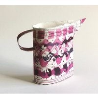 Handbemaltes Papiergefäß, Vase Oder Krug Natürliche Farbstofftinten Einzigartiges Musterdesign Büttenpapier #16 von DrusillaColeCreates