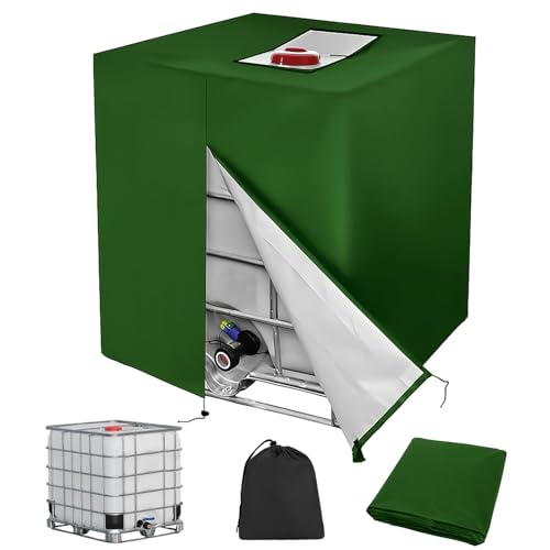Druuzyl IBC Tank Abdeckung 1000L mit Reißverschluss - UV-Schutzplane 120x100x116cm - Passend für IBC Container & Regentonnen - Wasserdichte Schutzfolie mit Belüftung - Inkl. Befestigungsbändern,grün Druuzyl IBC Tank Abdeckung 1000L mit Reißverschluss - UV-Schutzplane 120x100x116cm - Passend für IBC Container & Regentonnen - Wasserdichte Schutzfolie mit Belüftung - Inkl. Befestigungsbändern,grün von Druuzyl