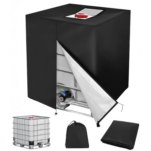 Druuzyl IBC Tank Abdeckung 1000L mit Reißverschluss - UV-Schutzplane 120x100x116cm - Passend für IBC Container & Regentonnen - Wasserdichte Schutzfolie mit Belüftung - Inkl. Befestigungsbändern Druuzyl IBC Tank Abdeckung 1000L mit Reißverschluss - UV-Schutzplane 120x100x116cm - Passend für IBC Container & Regentonnen - Wasserdichte Schutzfolie mit Belüftung - Inkl. Befestigungsbändern von Druuzyl