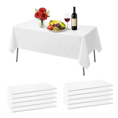 Einweg Tischdecke Weiß 10 Stück Kunststoff Tischdecke 137 x 274 cm Einwegtischdecken Wasserdicht Rechteckig Tischdecken Wasserfeste Tischdecken für Geburtstag Party Hochzeit Weihnachten Einweg Tischdecke Weiß 10 Stück Kunststoff Tischdecke 137 x 274 cm Einwegtischdecken Wasserdicht Rechteckig Tischdecken Wasserfeste Tischdecken für Geburtstag Party Hochzeit Weihnachten von Druuzyl