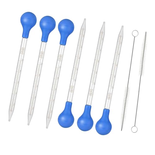 Pipette Glas 6 pcs Dropper 10ml Glaspipette Tropfpipette Flüssigkeiten Messpipette mit Gummi-pipettierball und Reinigungsbürste Pipetten für Experimente Schulunterricht Handgemachte Seife DIY Pipette Glas 6 pcs Dropper 10ml Glaspipette Tropfpipette Flüssigkeiten Messpipette mit Gummi-pipettierball und Reinigungsbürste Pipetten für Experimente Schulunterricht Handgemachte Seife DIY von Druuzyl