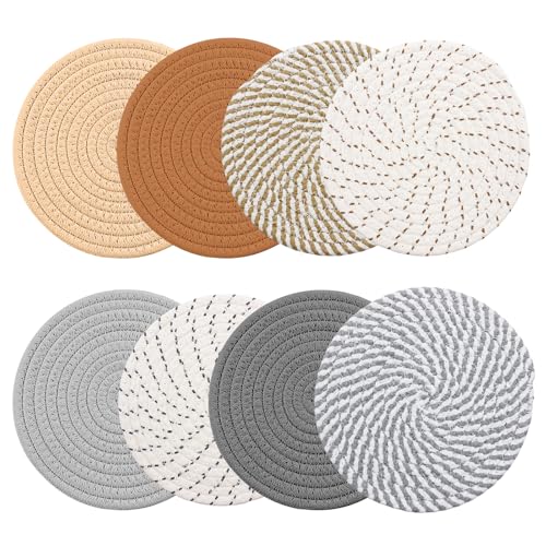 Topfuntersetzer, Untersetzer Gläser Baumwolle Faden Weben Matte Isolierte Platzset 8 Farben Runde Geflochtene Untersetzer Heißer Topf Halter Tischsets für Küche Esstisch Café Topfuntersetzer, Untersetzer Gläser Baumwolle Faden Weben Matte Isolierte Platzset 8 Farben Runde Geflochtene Untersetzer Heißer Topf Halter Tischsets für Küche Esstisch Café von Druuzyl