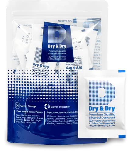 5 Gramm „Dry & Dry“ hochwertiges, reines und sicheres Kieselgel. Wiederaufladbare Trockenmittelpäckchen, 50 Stück, 50 Pack(5 Gram Paper) von Dry & Dry