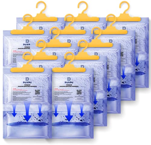 Dry & Dry [12 Packs [Net 7 Oz/Pack] Premium Hanging Moisture Absorber to Control Excess Moisture for Basements, Closets, Bathrooms, Laundry Rooms. - Moisture Absorbers von Dry & Dry