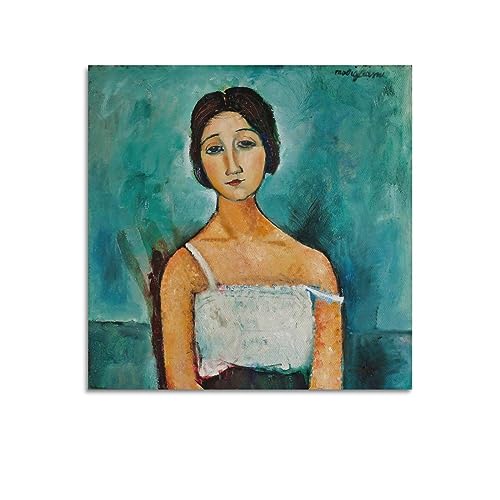 DryNda Amedeo Modigliani Poster Christina Leinwand Wandkunst Bild Drucke Hängende Foto Geschenkidee Dekor Häuser Kunstwerke 30 x 30 cm von DryNda