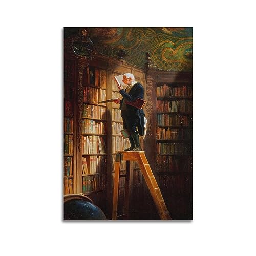 DryNda Carl Spitzweg Poster The Bookworm Gifts Canvas Painting Wall Art Decorative Picture Prints Modern Decor 16x24inch(40x60cm) von DryNda