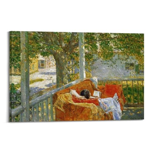 DryNda Childe Hassam Poster Couch auf der Veranda, Leinwand-Kunstdrucke, Geschenke, Foto, Gemälde, Raumdekoration, Heimdekoration, 20 x 30 cm von DryNda