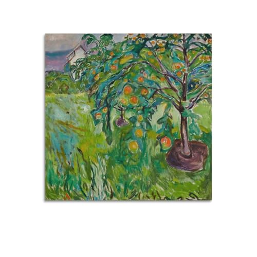 DryNda Edvard Munch Poster Apfelbaum Kunstwerke Leinwand Zimmer Ästhetische Wandkunstdrucke Home Modern Decor Geschenke 70 x 70 cm von DryNda