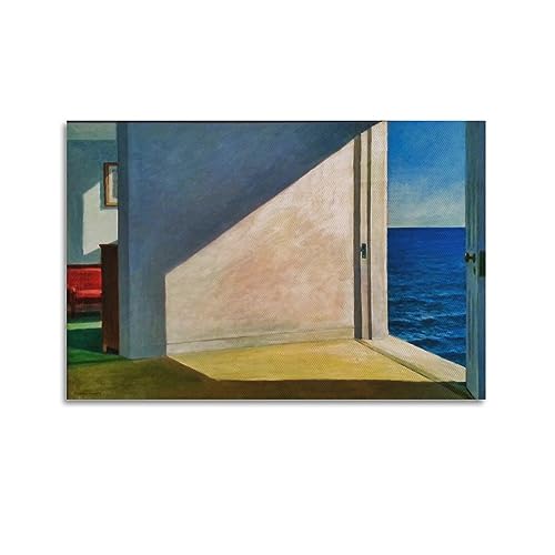 DryNda Edward Hopper Poster Zimmer am Meer, Wandkunst, Geschenke, Schlafzimmer, Heimdekoration, hängendes Bild, Leinwand, Gemälde, 20 x 30 cm von DryNda