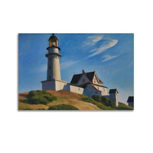 DryNda Edward Hopper Poster Zwei Leuchtturm, Kunstdruck, Wand-Foto, Farbe, hängendes Bild, Familienschlafzimmer, Dekoration, Geschenk, 40 x 60 cm von DryNda