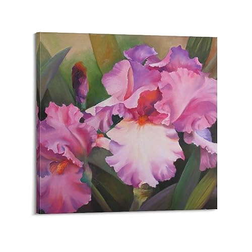 DryNda Georgia O'Keeffe Poster, große Iris-Wandkunst, Geschenke, Schlafzimmer, Heimdekoration, hängendes Bild, Leinwand, Gemälde, 40 x 40 cm von DryNda