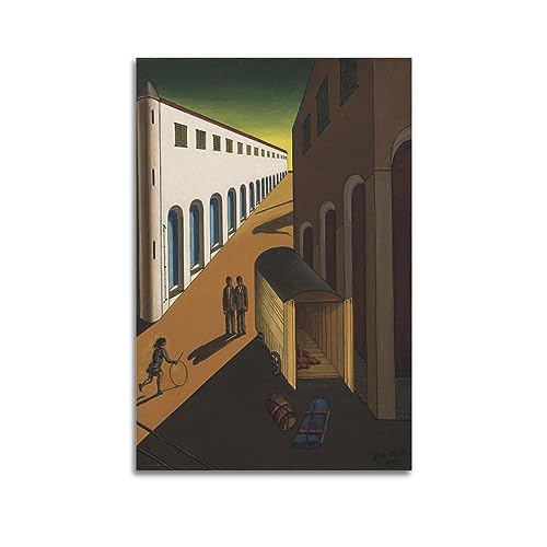 DryNda Giorgio De Chirico Poster, Geheimnis und Melancholie von einer Stra?e, Wandkunst, Scroll, Leinwand, Bild, Wohnzimmer, Dekoration, Zuhause, 60 x 90 cm von DryNda