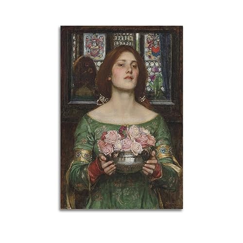 DryNda John William Waterhous Poster "Gather Ye Rosebuds While Ye May-3", Kunst-Leinwandbild, Wandbild, Foto-Geschenke, Heimdekoration, moderne Dekorationen, 40 x 60 cm von DryNda