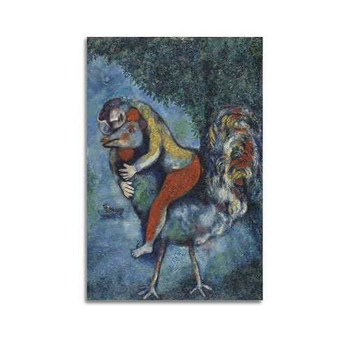 DryNda Marc Chagall Poster Hahn Bild Druck Leinwand Wandfarbe Kunst Dekor Moderne Heimkunstwerke Geschenkidee 20 x 30 cm von DryNda