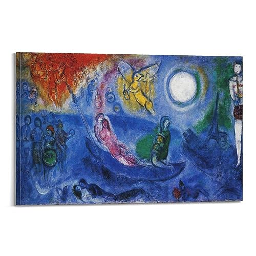 DryNda Marc Chagall Poster Marc Chagall The Concert Bild Druck Wandkunst Gemälde Leinwand Kunstwerke Geschenkidee Raumästhetik 20 x 30 cm von DryNda