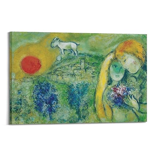 DryNda Marc Chagall Poster The Lovers of Vence Home Decor Wall Art Hanging Picture Print Bedroom Decorative Paintings Room Aesthetic 16x24inch(40x60cm) von DryNda