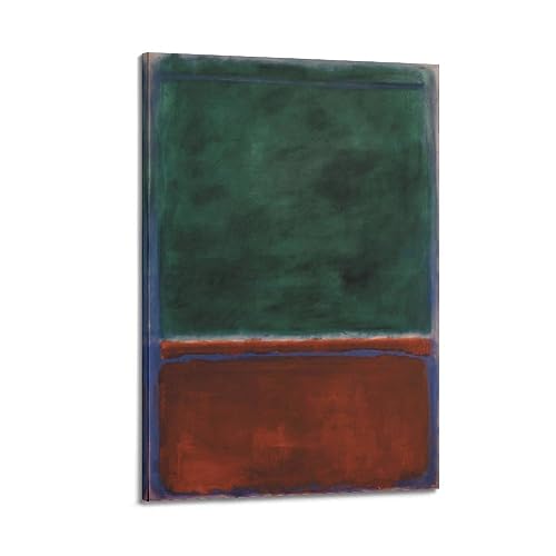 DryNda Mark Rothko Poster, Grün und Kastanienbraun, Bilddruck, Leinwand, Wandfarbe, Kunstdekoration, moderne Heimkunstwerke, Geschenkidee, 60 x 90 cm von DryNda