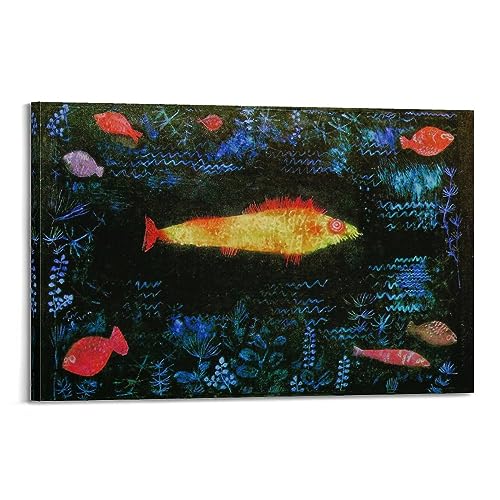 DryNda Paul Klee Poster The-Goldfisch, Kunstdruck, Wand-Foto, Farbe, hängendes Bild, Familienschlafzimmer, Dekoration, Geschenk, 20 x 30 cm von DryNda