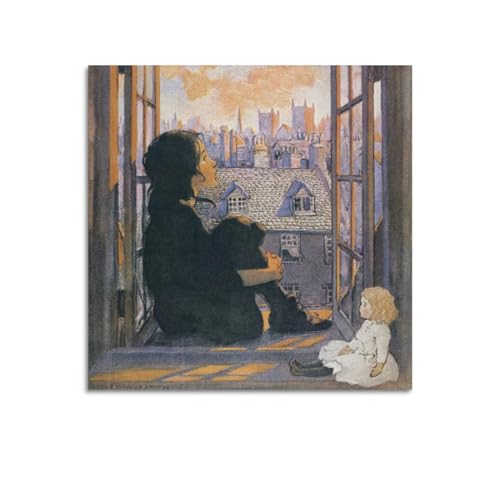 Jessie Willcox Smith Poster Good Housekeeping Leinwand Kunst und Wandkunst Bild Druck Moderne Familie Schlafzimmer Dekor 40 x 40 cm von DryNda