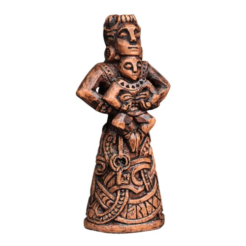Dryad Design Frigga Figur – Kleine Statue nordische Göttin der Liebe & Ehe – Wikinger Home Decor Figur (Holz-Finish) von Dryad Design