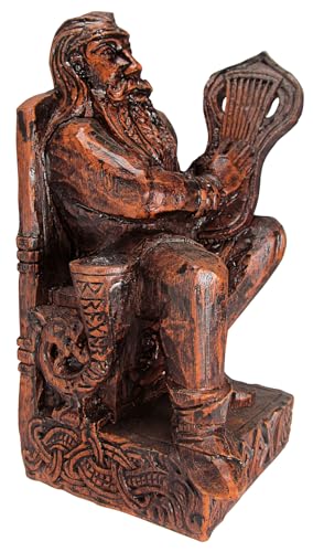 Dryad Design Sitzende Bragi-Statue nordischer Gott der Barthaare und Poesie von Dryad Design
