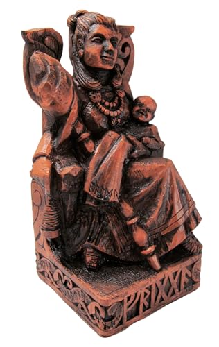 Dryad Design Sitzende nordische Göttin Frigga Statue, Holz-Finish von Dryad Design