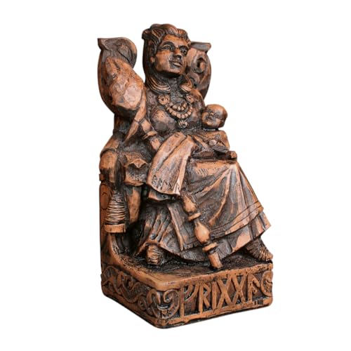 Dryad Design Nordische Göttin Frigga Statue – Wikinger heidnische Mutter Göttin Figur Heimdekoration – Holz-Finish von Dryad Design