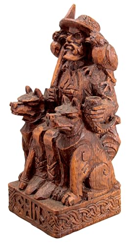 Dryad Design Statue Nordischer Gott Odin Holz-Finish von Dryad Design