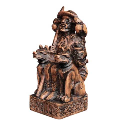 Dryad Design Odin Statue nordischer Gott Skulptur – Allvater, Wikingerfigur, Heimdekoration (Holz-Finish) von Dryad Design