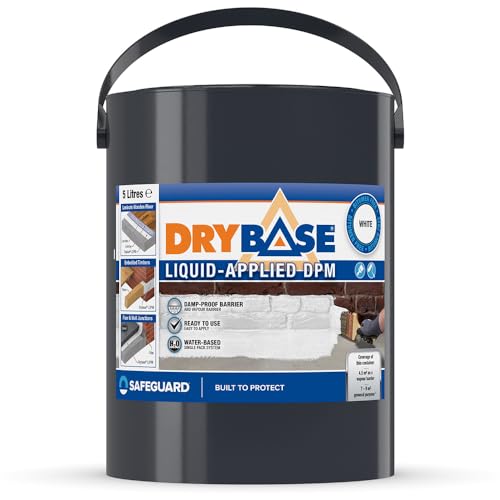 Drybase DPM flüssige Dichtbeschichtung - Feuchtigkeitsisolierende Membran mit Bitumen freier Formulierung. (5 Liter, Weiß) von Drybase