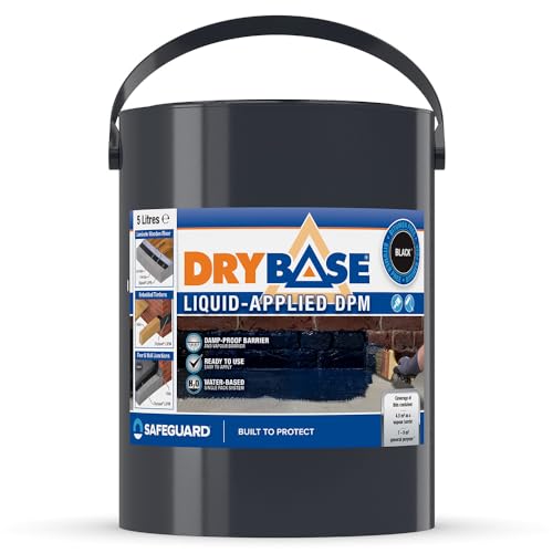 Drybase DPM flüssige Dichtbeschichtung - Feuchtigkeitsisolierende Membran mit Bitumen freier Formulierung. (5 Liter, Schwarz) von Drybase