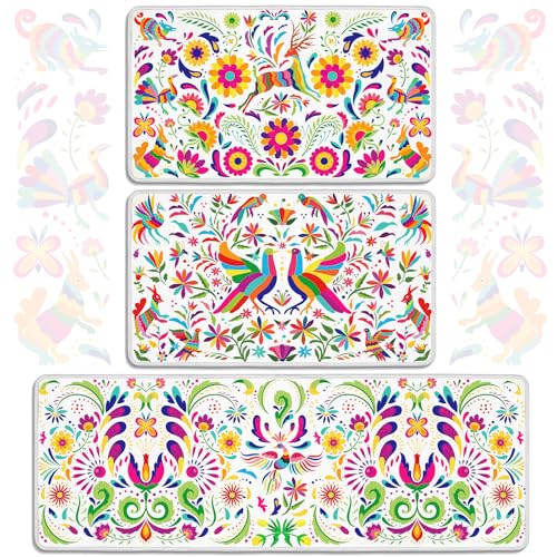 Drydiet Dia De Los Muertos mexikanische Küchenteppiche und -matten, Set mit mexikanischen Vögeln, bunte Tiere, Bodenmatten mit Gummi-Rückseite, rutschfest, waschbar, für Haustür, Eingang, Waschküche Drydiet Dia De Los Muertos mexikanische Küchenteppiche und -matten, Set mit mexikanischen Vögeln, bunte Tiere, Bodenmatten mit Gummi-Rückseite, rutschfest, waschbar, für Haustür, Eingang, Waschküche von Drydiet
