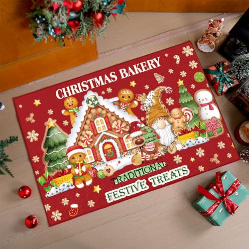 Drydiet Weihnachtlicher Küchenteppich, Weihnachts-Badteppich, rutschfest, waschbar, Bodenmatte, niedriger Flor, Überwurf, Teppich für Eingangsbereich, Schlafzimmer, Badezimmer, Waschküche Drydiet Weihnachtlicher Küchenteppich, Weihnachts-Badteppich, rutschfest, waschbar, Bodenmatte, niedriger Flor, Überwurf, Teppich für Eingangsbereich, Schlafzimmer, Badezimmer, Waschküche von Drydiet