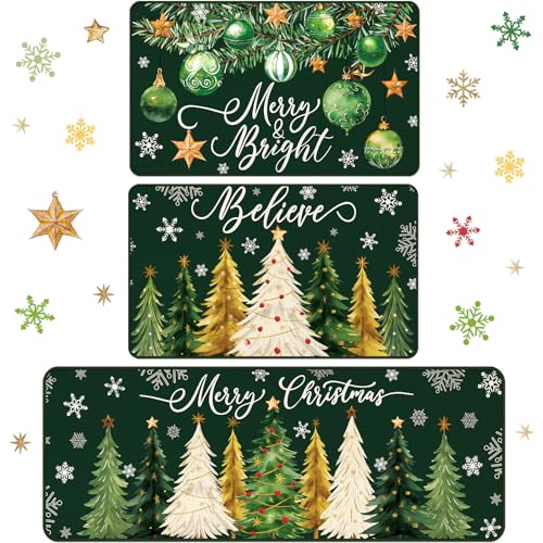 Drydiet Weihnachtsteppich und -matten-Set, waschbar, Weihnachtsbaum, Küche, Bodenmatte, wasserdicht, rutschfest, Bauernhaus, Frohe Weihnachten, Weihnachtsdekoration, für Zuhause, Büro, Badezimmer Drydiet Weihnachtsteppich und -matten-Set, waschbar, Weihnachtsbaum, Küche, Bodenmatte, wasserdicht, rutschfest, Bauernhaus, Frohe Weihnachten, Weihnachtsdekoration, für Zuhause, Büro, Badezimmer von Drydiet