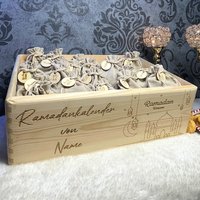 Personalisierter Ramadan Kalender Box Kiste Ramadankalender Moschee Islam Wunschname Personalisiert Individuell Holz Mubarak Name Geschenk von DryssonHandmade