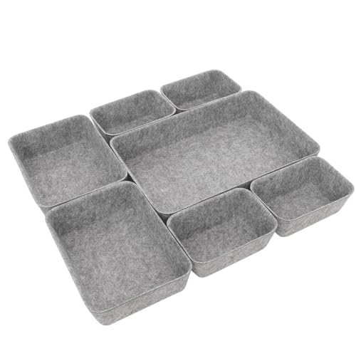 Dryxog 7 Stück Schubladen Organizer Stapelbare Filz-Aufbewahrungsboxen Schubladen Ordnungssystem Filzkorb für Kosmetik Kleiderschrank Organizer Schubladeneinsatz filzbox für Büro Besteckkasten Küche Dryxog 7 Stück Schubladen Organizer Stapelbare Filz-Aufbewahrungsboxen Schubladen Ordnungssystem Filzkorb für Kosmetik Kleiderschrank Organizer Schubladeneinsatz filzbox für Büro Besteckkasten Küche von Dryxog