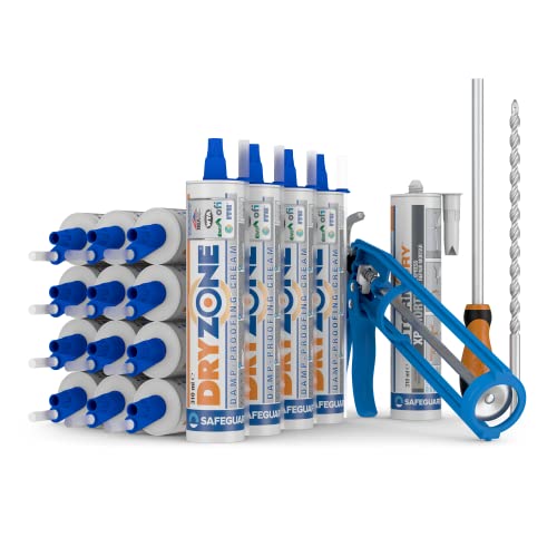 Dryzone Horizontalsperre Kit (24 Meter) - Injektionscreme gegen feuchte Wände und aufsteigende Feuchtigkeit – Feuchtigkeitssperre fürs Mauerwerk, auch für Kellerwände von Dryzone