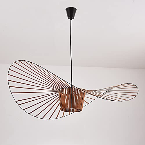 Ds UUby Vertigo Hängeleuchten Kronleuchter Suspendiert Retro Leuchter Hängendes Pendelleuchten, Glasfaser + Polyurethan Romantische Hut Licht, Wohnzimmer Hotel Restaurant Schatten，E27 Brown 170cm von Ds UUby