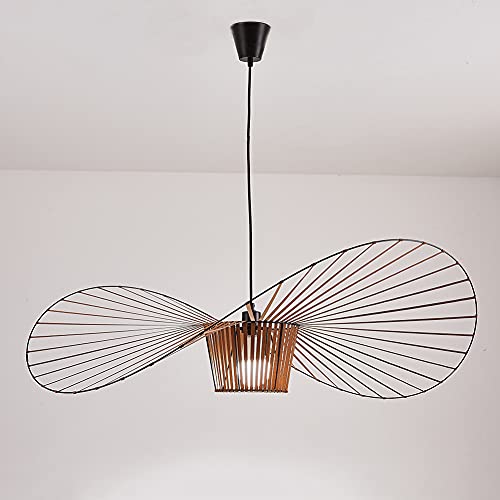 Vertigo Hängeleuchten Vintage Living Room Chandelier Lamp ， Fiberglass/Polyurethane Hat Lights （2m Verstellbare Lichthöhe） E27 Pendelleuchte Für Restaurantschirm Brown 120cm von Ds UUby