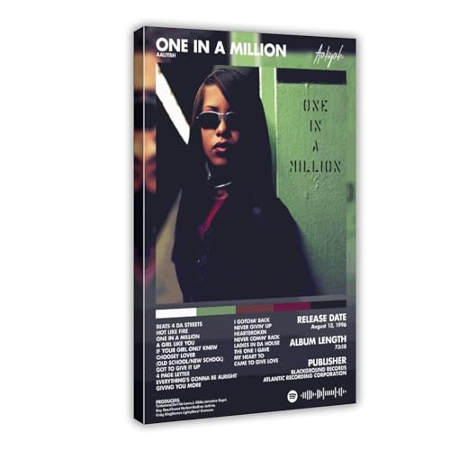 Aaliyah One In A Million Album, Musikcover, AAbum-Poster, Leinwand, Poster, Schlafzimmer-Dekor, Sportlandschaft, Büro, Raumdekoration, Geschenkrahmen: 40 x 60 cm von DsTrade