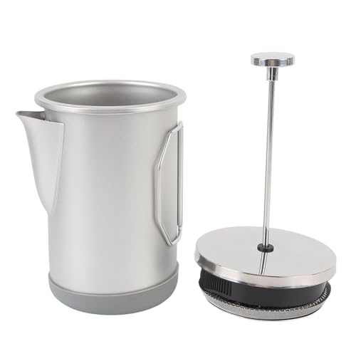 Dsacxixai French Press Coffee Pot, Camping Coffee Pot, Tea Percolator, Portable Hand Brewer for Camping and Home Brewing (Silver) von Dsacxixai