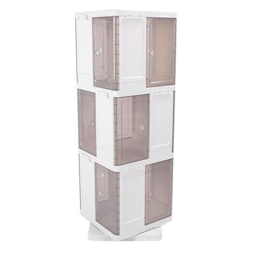 Dsacxixai Meuble de Rangement, Rotative 360 Debout Caissons de Rangement Pour Petit Espace Chambre à Coucher Salon (Triple Layer) von Dsacxixai