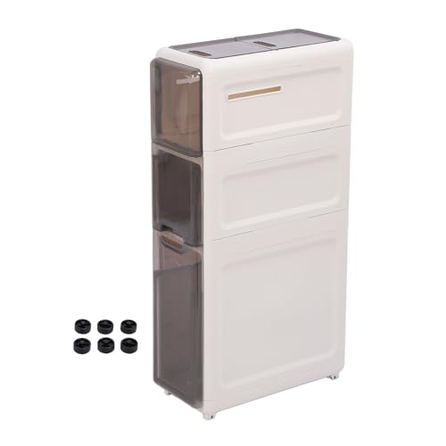 Dsacxixai Meuble de Rangement, étroit Mince Caissons de Rangement Avec 6 Roues Pour Salle de Bains Blanchisserie Petit Espace (4 Layers Size: 26x26x54cm / 10.24x10.24x21.26in) von Dsacxixai