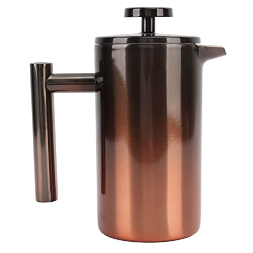 Dsacxixai Stainless Steel French Press, Double Wall Metal Insulated Coffee Press with Gradual Filter 350ml Capacity for Home and Outdoor Use (350ml) von Dsacxixai