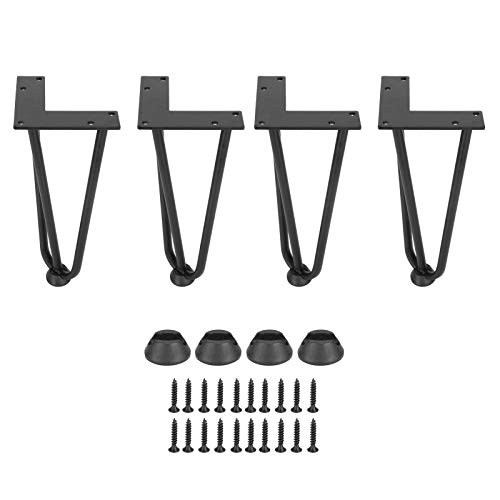 Dsacxixai Table Legs, 4pcs Simple Mid Century Style Wrought Iron Furniture Legs with Foot Pad for Coffee Tables, Desks, Benches, Nightstands (24.5cm) von Dsacxixai